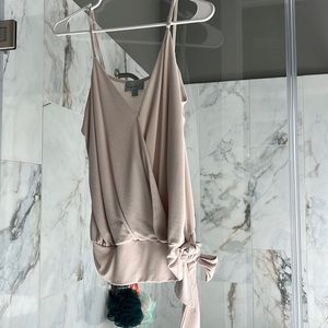 Cream Drapey Blouse with side tie detail